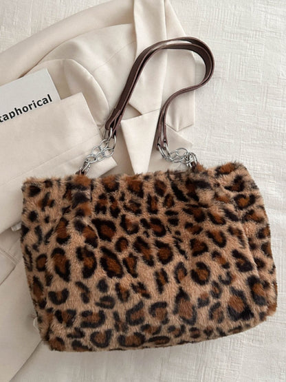 Faux Fur Leopard Shoulder Bag